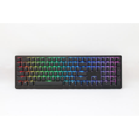 Ducky zero 6108 klasyczna czarna mechaniczna klawiatura do gier rgb (czarna, układ amerykański (qwerty), wiśnia mx2a speed silver, 100%, diody rgb, double-shot pbt, hot swap, 2,4 ghz | bluetooth | usb-c)