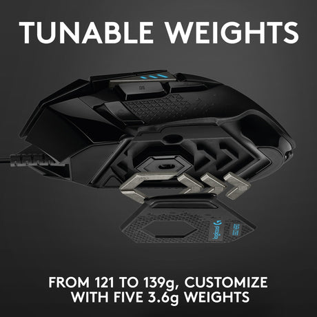 Wysokowydajna mysz do gier Logitech G502 Hero (czarna, 100–25 600 dpi, diody LED rgb)
