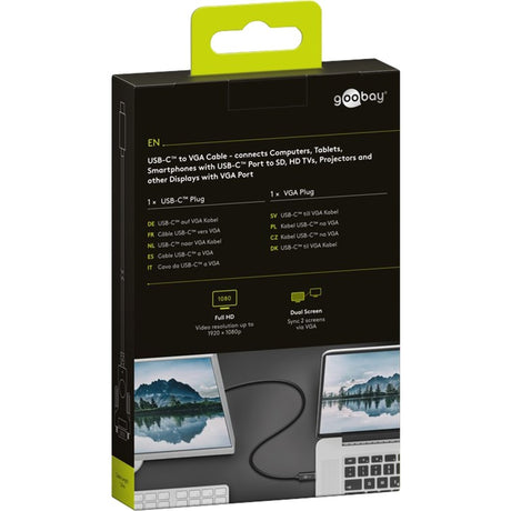 Kabel przejściowy Goobay USB-C na VGA (czarny, 1,8 m)