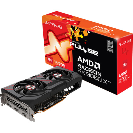 Karta graficzna Sapphire Radeon RX 9060 XT Pulse 16 GB OC (czarno-czerwona, 1x Display Port, 2x HDMI)