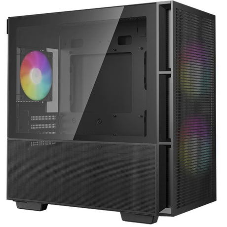 Obudowa mini tower Deepcool ch360 (czarna | 1x USB-A | 1x USB-C | RGB | szkło hartowane)