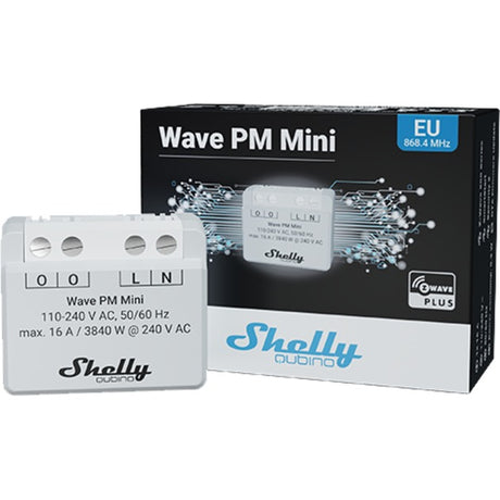 Mini przekaźnik Shelly Qubino Wave PM (jasnoszary biały, 1-kanałowy, z-wave)