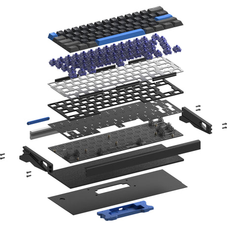 Klawiatura do gier z przełącznikiem magnetycznym Iqunix ez60 (czarna, układ amerykański (qwerty), gra Gateron Magnetic Jade, 60%, rgb, klawisze pbt z podwójnym strzałem)