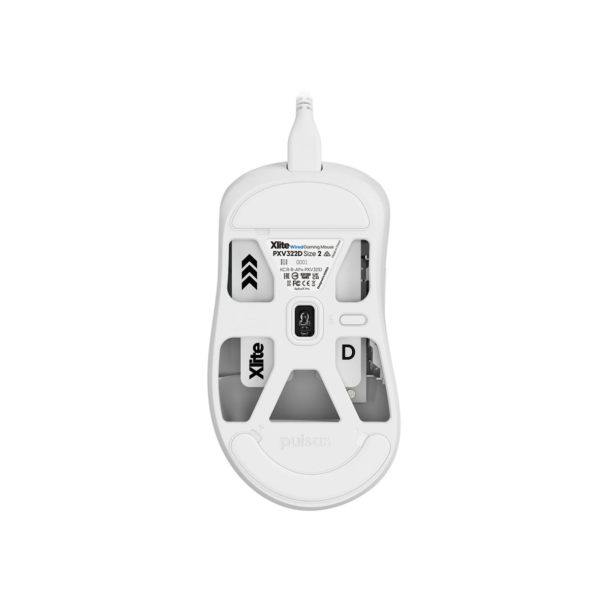Pulsar xlite medium wired gaming mouse (wit, 26000 dpi)
