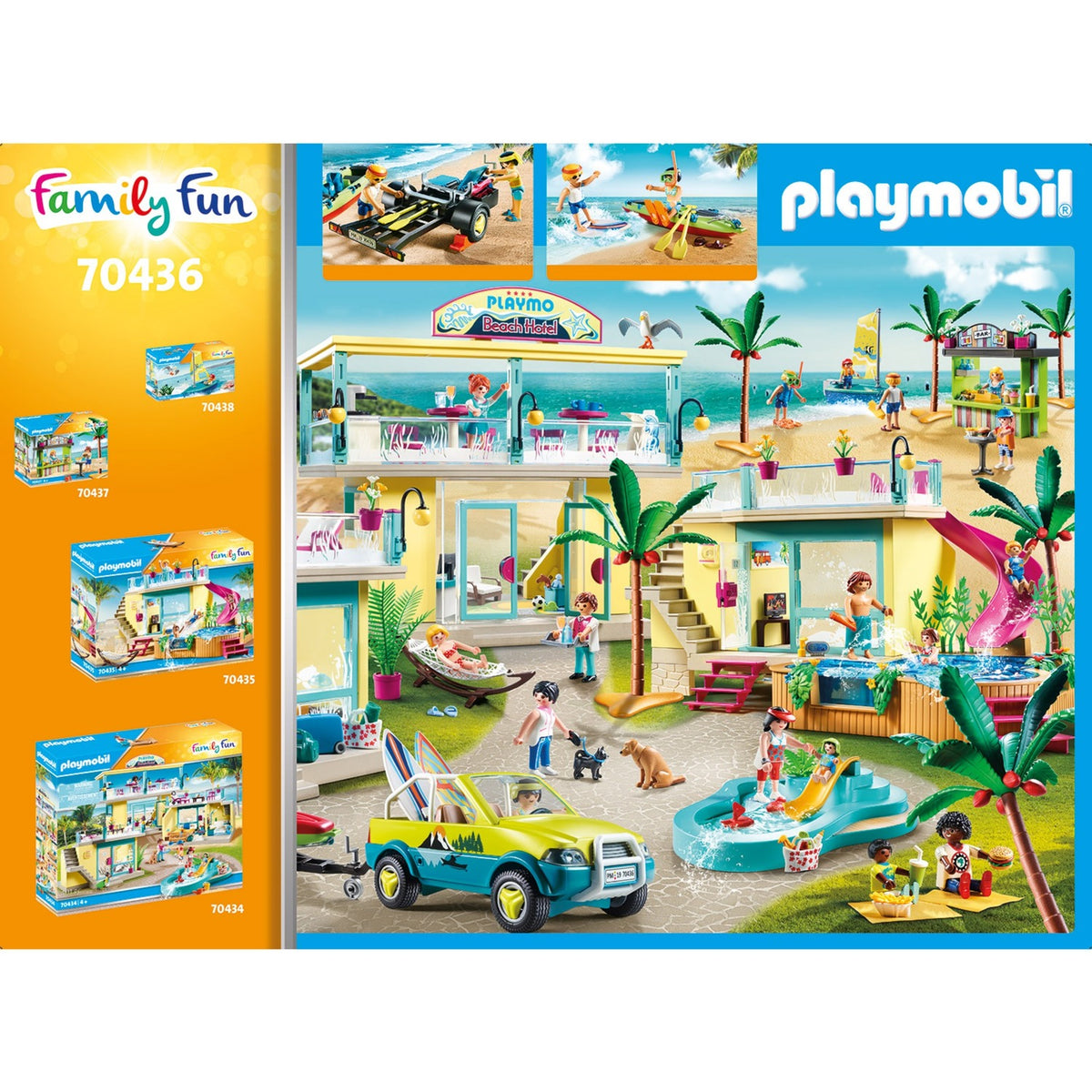 Playmobil rodzinna zabawa - wózek plażowy z zabawkami do budowy kajaków (70436)
