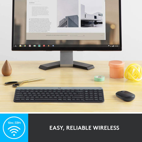 Zestaw bezprzewodowy Logitech mk470 slim (czarny, układ US-International (QWERTY), przełączniki nożycowe, 100%, 1000 dpi)