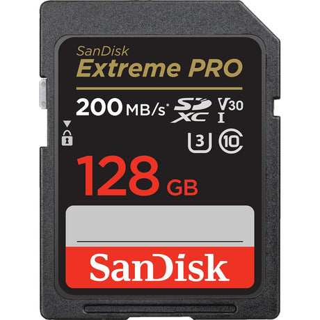 Karta pamięci Sandisk Extreme Pro 128 GB SDXC (czarna, UHS-I, Class 10, U3, V30)