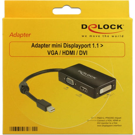 Delock adapter mini displayport do vga hdmi dvi (czarny)