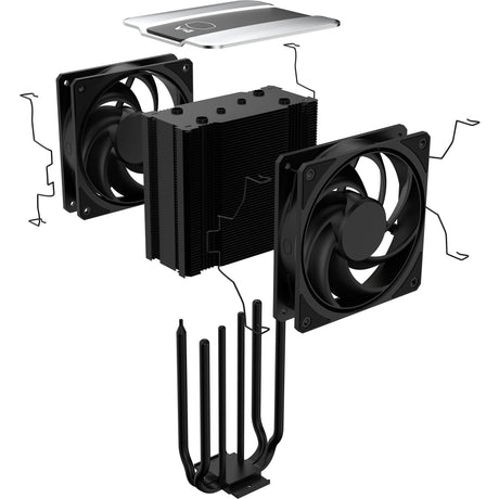 Chłodnica procesora Cooler Master v4 Alpha 3dhp czarna (czarna)