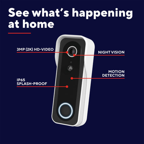 Inteligentna kamera dzwonkowa Trust Cam-3000 WiFi (biało-czarna, WiFi 2,4 GHz)