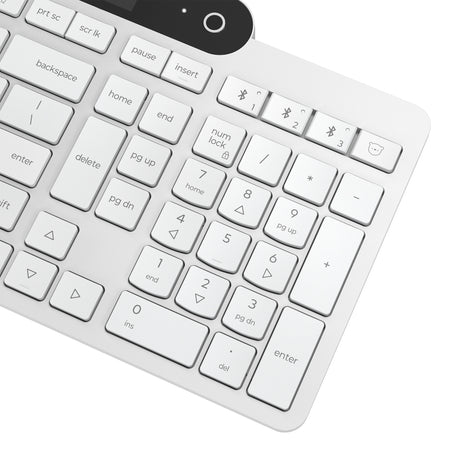 Samoładująca klawiatura Bluetooth Lenovo 800 (biała, układ US (QWERTY), tłok, 100%, przełącznik tłokowy, Bluetooth 5.1, USB-C)