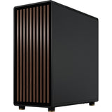 Obudowa North Midi Tower o konstrukcji fraktalnej (kolor czarnego drewna | 2x USB-A | 1x USB-C | szkło hartowane)