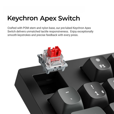 Keychron k10 ultra 8k wireless custom mechanical keyboard (zwart, us lay-out (qwerty), apex banana, 100%, rgb leds, osa double-shot pbt, usb-c | 2.4 ghz | bluetooth 5.2)