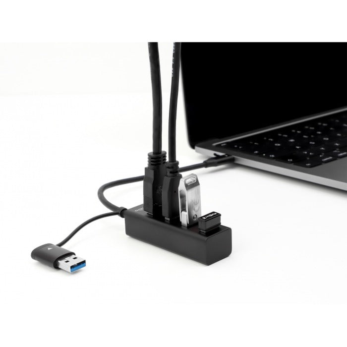 Delock 4-portowy koncentrator USB 3.2 gen 1 ze złączem USB Type-C lub USB Type-A Hub USB (czarny)