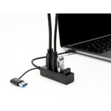 Delock 4-portowy koncentrator USB 3.2 gen 1 ze złączem USB Type-C lub USB Type-A Hub USB (czarny)