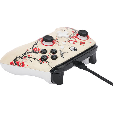 Kontroler Powera Advantage z kablem do konsoli Xbox x|s - nirwana wojownika (magnolia white, xbox series x|s, xbox one, PC)
