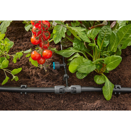 Kroplownik regulowany Gardena 1-8 l h, kroplownik z kompensacją ciśnienia (czarny turkusowy)