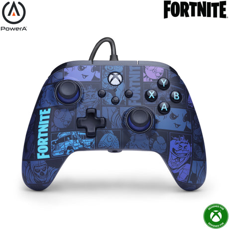 Kontroler Powera Advantage z kablem do konsoli Xbox Series x|s - Fortnite: Victory Royale (ciemnoniebieski, Xbox Series x|s, Xbox One, PC)