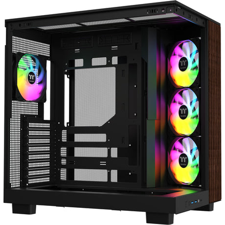 Obudowa Thermaltake View 380 XL WS ARGB MIDI Tower (kolor czarnego drewna | 2x USB-A | 1x USB-C | RGB | szkło hartowane)