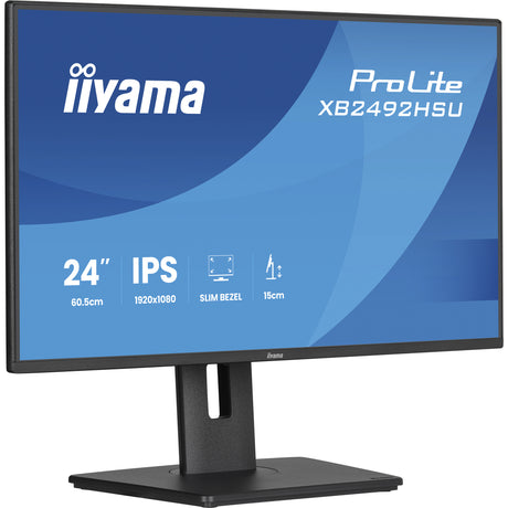Monitor Iiyama prolite xb2492hsu-b1 24 (czarny (matowy), HDMI, display port, 2x USB-A, USB-B, 120 Hz)