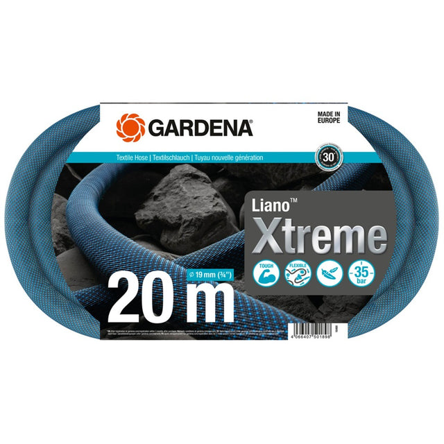 Wąż tekstylny Gardena liano xtreme 19 mm (3 4”), 20 m (ciemnoszary pomarańczowy)