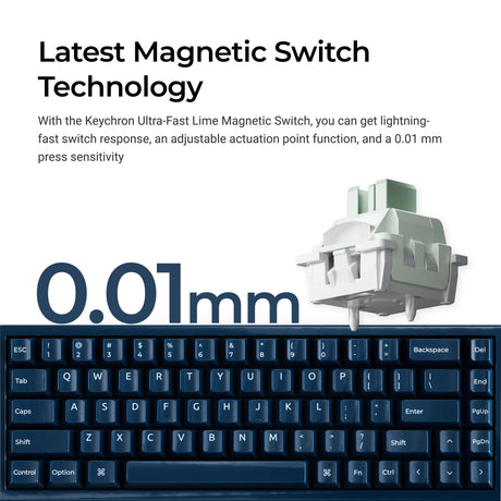 Keychron q16 on 8k klawiatura z przełącznikiem magnetycznym (jasnozielony, układ amerykański (qwerty), ultraszybki lime, 65%, rgb, hot swap, 8k)