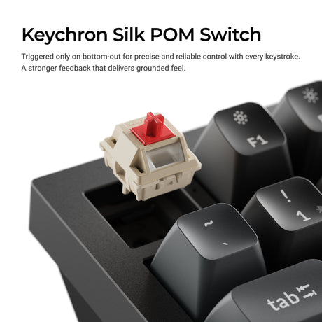Keychron q3 ultra-m1 8k bezprzewodowa, niestandardowa klawiatura mechaniczna (czarna, układ amerykański (qwerty), jedwabny pom czerwony, 80% (tkl), rgb, hot swap, 8k, 2,4 ghz | bluetooth 5.2 | usb-c)
