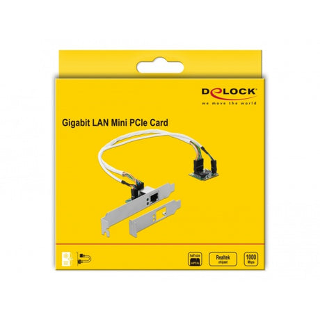 Delock mini pcle i o pcle half size 1x karta sieciowa Gigabit LAN (niskoprofilowa)