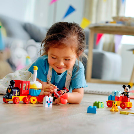 Lego duplo Urodzinowy pociąg Disneya Miki Minnie, zabawka do zbudowania dla małych dzieci 10941