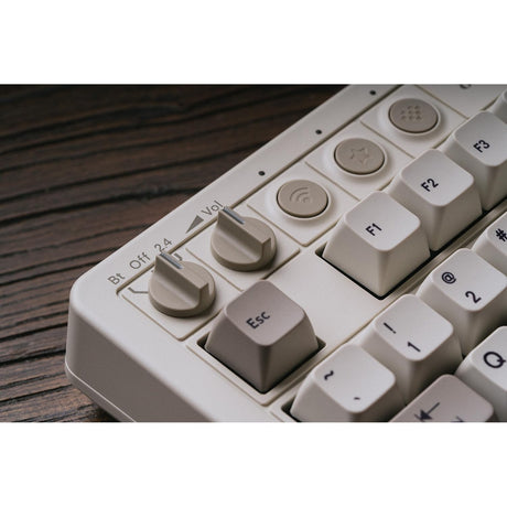 Klawiatura mechaniczna 8bitdo retro m edycja (szara, układ us (qwerty), kailh box biała, 80% (tkl), bluetooth low Energy, bezprzewodowa 2.4g, USB)