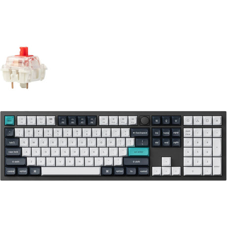Klawiatura mechaniczna Keychron Q6 Max-M1 RGB (czarna, układ US (QWERTY), Gateron Jupiter Red, 100%, diody LED RGB, KSA double-shot PBT, hot swap, pokrętło, 2,4 GHz | Bluetooth 5.1 | USB-C)