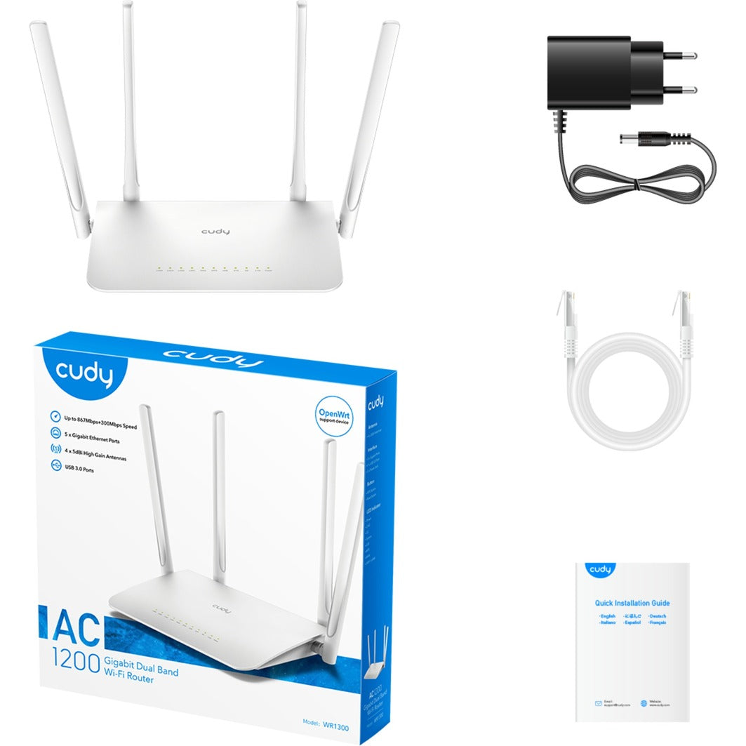 Gigabitowy router mesh Wi-Fi Cudy ac1200 (biały, mesh)