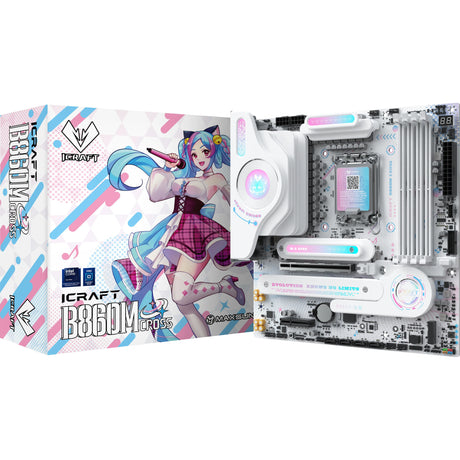 Płyta główna Maxsun MS-Icraft B860M Cross Socket 1851 (biała, RAID, 5 GB-LAN, WLAN, BT, dźwięk, µATX)