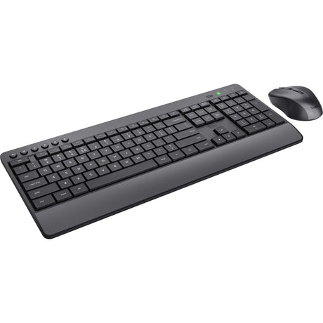Zaufaj bezprzewodowemu zestawowi klawiatury i myszy Trezo Comfort na komputer stacjonarny (czarny, układ US (QWERTY), 100%)