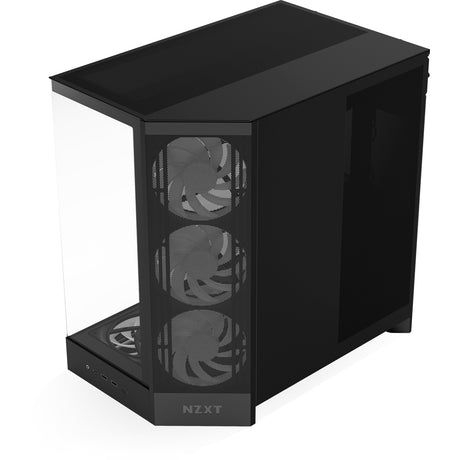 Obudowa midi tower Nzxt h9 flow rgb+ (czarna (matowa) | 2x usb-a | 1x usb-c | rgb | szkło hartowane)