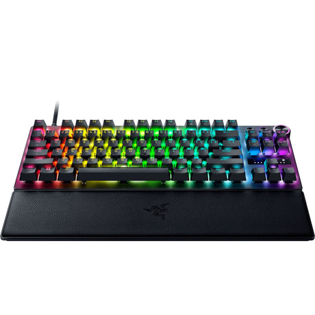 Mechaniczna klawiatura do gier Razer Huntsman V3 Pro TKL RGB (czarna, układ US (QWERTY), analogowa optyczna gen 2, 80% (TKL), double-shot PBT)