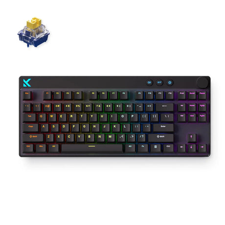 Klawiatura do gier Mchose mix 87 z efektem Halla i przełącznikiem magnetycznym (czarna, układ amerykański (qwerty), 80% (tkl), rgb, hot swap, USB-C, czujnik efektu Halla)
