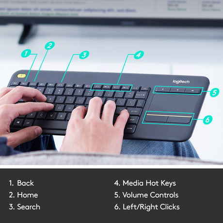 Klawiatura Logitech K400 plus (antracyt, układ UE (QWERTY))