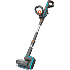 Gardena aquabrush patio 18v p4a solo akumulatorowy wielofunkcyjny środek do czyszczenia podłóg (szary turkusowy, 14841-55, bateria i ładowarka nie wchodzą w skład zestawu, moc dla wszystkich sojuszy)