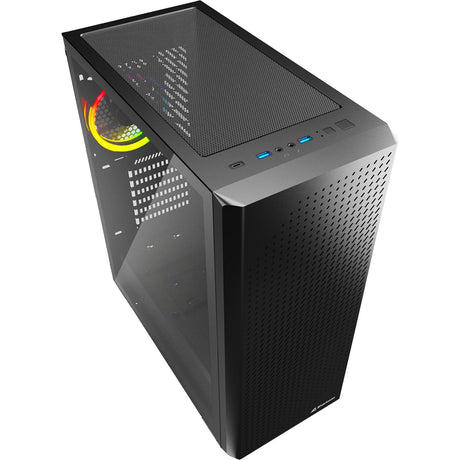 Sharkoon vs9 rgb czarna obudowa midi tower (czarna | 2x usb-a | 1x usb-c | rgb | szkło hartowane)