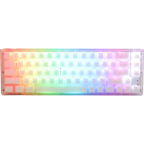 Klawiatura mechaniczna Ducky one 3 sf aura biała rgb (biała, układ amerykański (qwerty), wiśniowy mx brązowy, 65%, abs double shot, hot swap)
