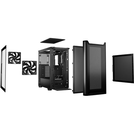 Bądź cicho! Obudowa Midi Tower z okienkiem pure base 501 (czarna | 2x USB-A | 1x USB-C | szkło hartowane)