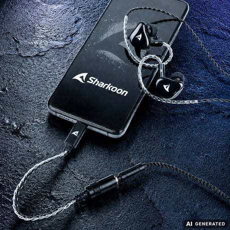 Sharkoon stealthbite iem in-ear oortjes (zwart, pc, usb-a, usb-c, 3,5 mm)