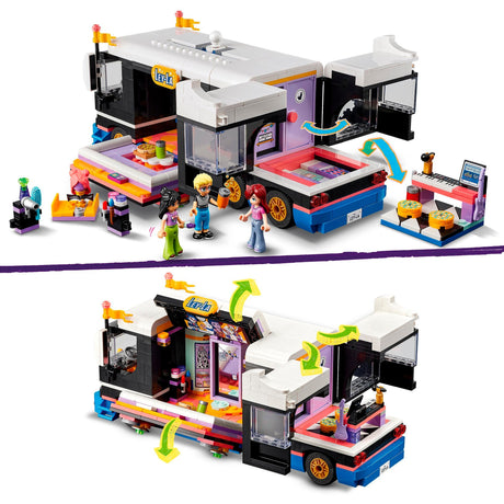 Lego friends — zabawka konstrukcyjna autobusu wycieczkowego z gwiazdami popu (42619)