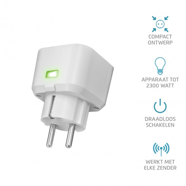 Kompaktowy przełącznik gniazdowy ClickOnClickOff ACC-3500 (3500 W) (biały)