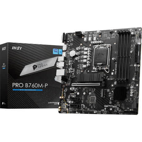 Płyta główna MSI Pro B760M-P z gniazdem 1700 (czarna, RAID, GB-LAN, dźwięk, µATX)