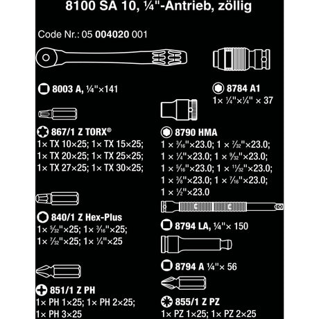 Zestaw grzechotek Wera 8100 sa 10 Zyklop 1 4