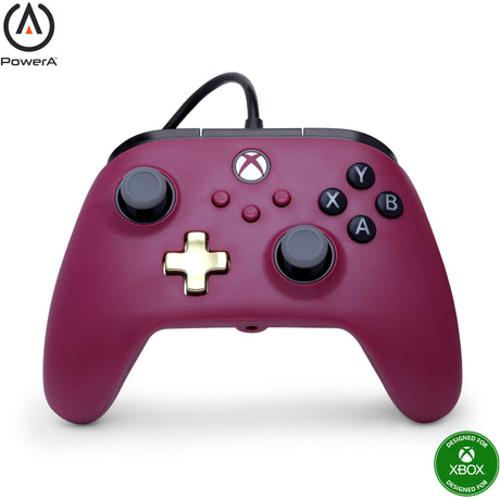 Kontroler przewodowy Powera Advantage Plus do konsoli Xbox Series X|s – Ruby (ciemnoczerwony, Xbox Series X|s, Xbox One, PC)