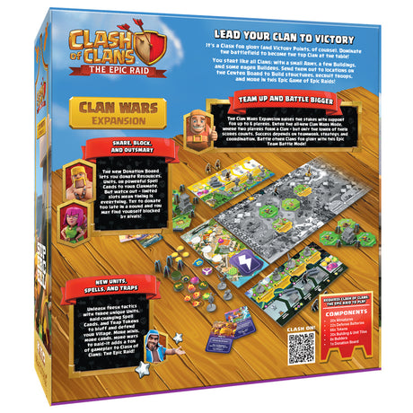 Asmodee clash of clans: the epic raid - gra planszowa z rozszerzeniem Clan Wars (angielski, 2–6 graczy, 45–90 minut, od 12 lat, rozszerzenie)