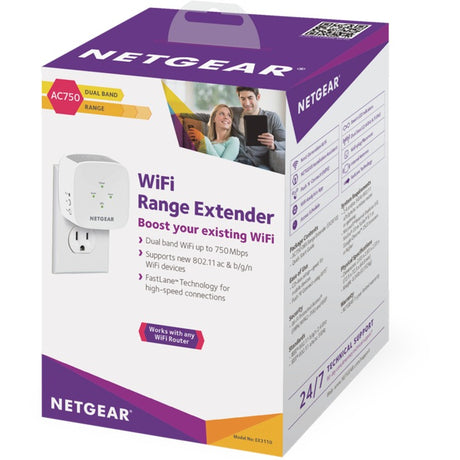 Netgear ex3110 – punkt dostępowy wzmacniacza zasięgu Wi-Fi ac750 (biały)